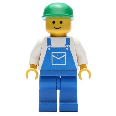 Figurine Man - White Torso, Blue Overall, Green Cap du set 4288