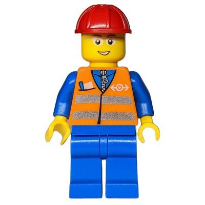 Figurine Worker - Orange Safety Vest, Blue Legs, Red Helmet, Glasses du set 7939
