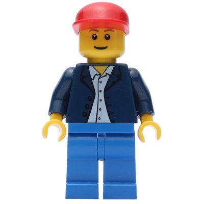 Minifiguur Dark Blue Jacket, Blue Legs, Red Cap uit set 7897