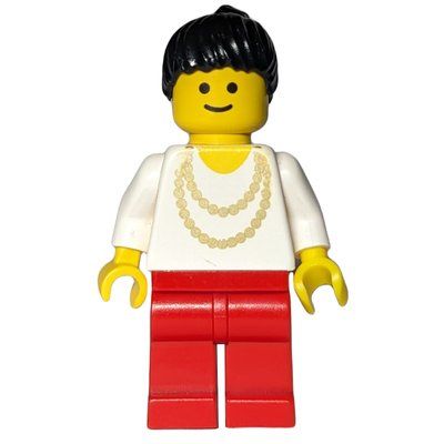 Figurine Woman - White Torso, Yellow Necklace, Red Legs du set 4186875