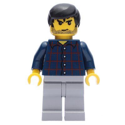 Figurine Man - Dark Blue Plaid Torso, Light Bluish Gray Legs du set 10173