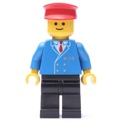 Figurine Conductor - Blue Jacket, Black Legs, Red Hat (3626b Head) du set 10001