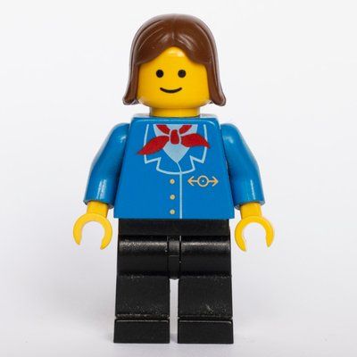 Figurine Train Worker - Blue Jacket, Black Legs, Female du set 10001