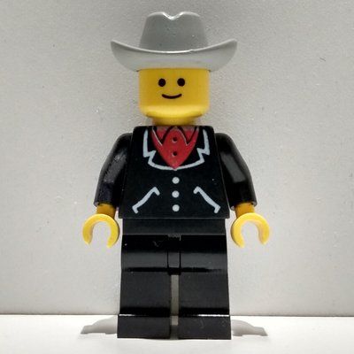 Figurine Man - Black Suit, Light Bluish Gray Cowboy Hat du set 10001