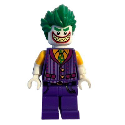 Minifigur The Joker with Bright Light Orange Shirt, Dark Purple Vest and Large Grin with Sharp Teeth aus Set 70922
