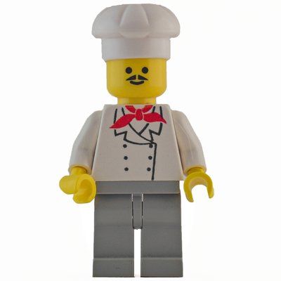 Minifigure Chef - White Torso, Light Gray Legs, Moustache del set 2150