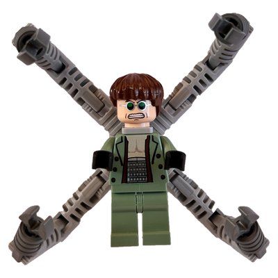 Figurine Dr. Octopus / Doc Ock with Green Glasses and Sand Green Suit with Clenched Teeth du set 4855