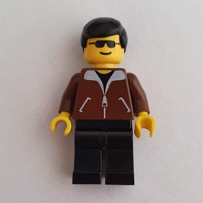 Minifigure Man - Brown Jacket, Dark Grey Legs del set 4556