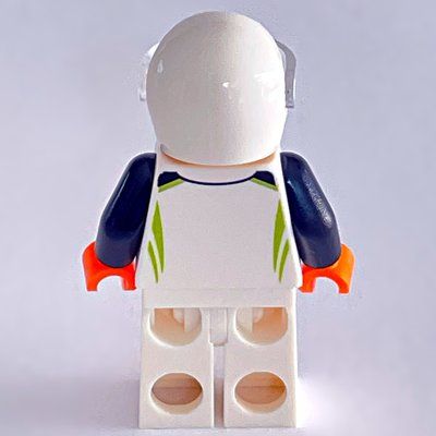 Minifigure Race Driver, White Racing Suit and Helmet with Visor del set 60399