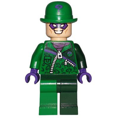 Minifigurka The Riddler in Green and Dark Green Outfit with Zipper z zestawu 76012