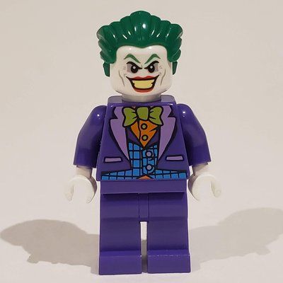Minifigura The Joker with Blue Vest, Orange Shirt, Lime Bow Tie del set 76035