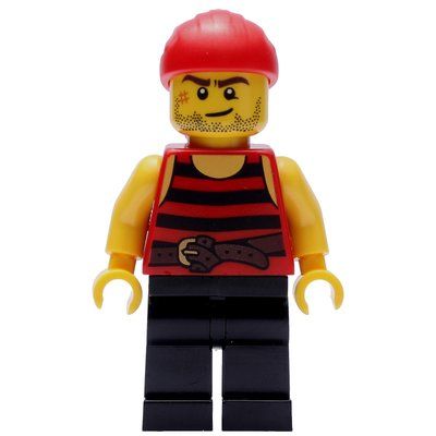 Figurine Pirate - Red Stripes, Black Legs, Red Bandana, Scar du set 40158