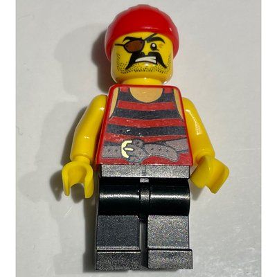 Figurine Pirate - Red/Black Stripes, Black Legs, Red Bandana, Eyepatch (New) du set 70410