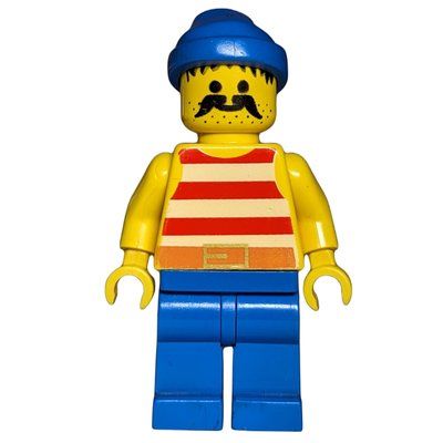 Minifigurka Pirate - Red Stripes, Blue Legs, Blue Bandana z zestawu 10040