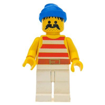 Minifigurka Pirate - Red Stripes, White Legs, Blue Bandana z zestawu 10040