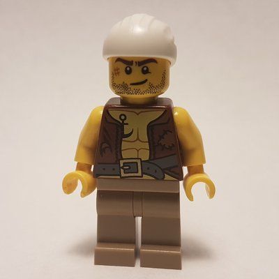 Figurine Pirate - Anchor Tattoo, Dark Tan Legs, White Bandana du set 70409