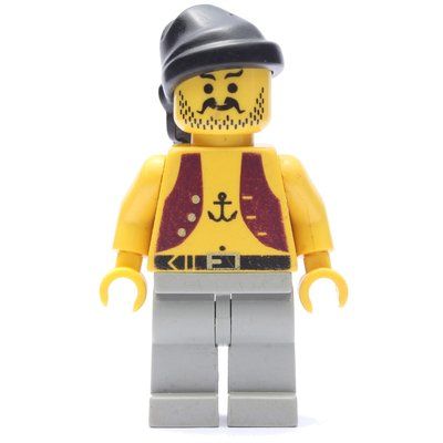 Minifigure Pirate - Anchor Tattoo, Light Gray Legs, Black Bandana del set 6289