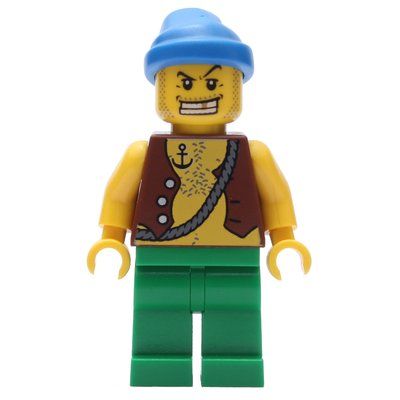 Minifigur Pirate - Anchor Tattoo, Green Legs, Blue Bandana aus Set 6240