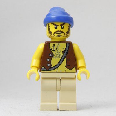 Minifigurka Pirate - Anchor Tattoo, Tan Legs, Blue Bandana z zestawu 6242