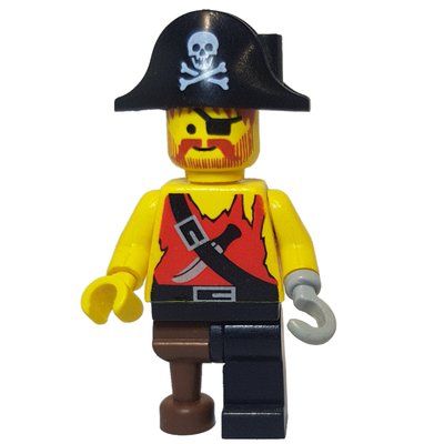 Minifiguur Pirate - Shirt with Knife, Peg Leg uit set 6292