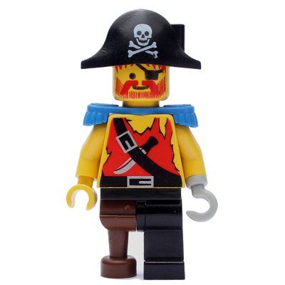 Figurine Pirate - Shirt with Knife, Peg Leg, Blue Epaulettes du set 1788