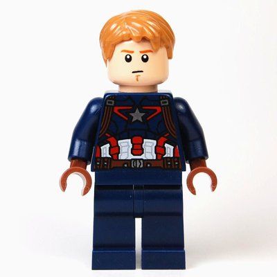 Figurine Captain America with Hair and Dark Orange Eyebrows du set 76042