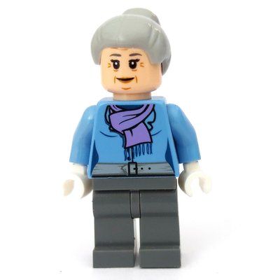 Minifiguur Aunt May with Medium Lavender Scarf uit set 76057