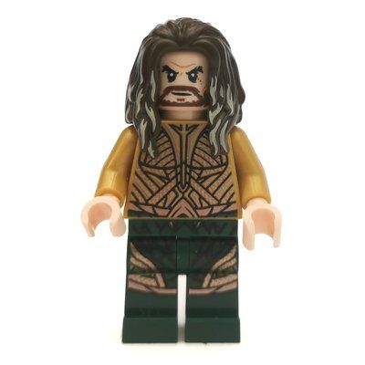 Minifiguur Aquaman, Dark Brown Hair, Light Nougat Hands (DCEU) uit set 76085