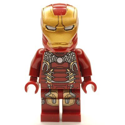 Minifigura Iron Man Mark 43 Armor, Plain Trans-Clear Head del set 76105