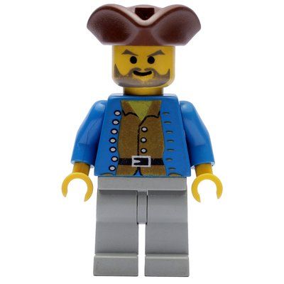 Figurine Pirate - Brown Shirt, Light Gray Legs, Brown Tricorne du set 6281