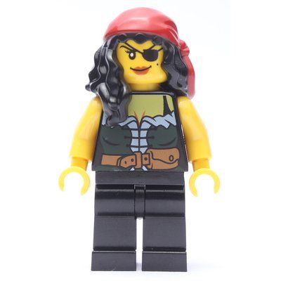 Figurine Pirate - Female, Black Hair with Bandana, Yellow Arms du set 40158