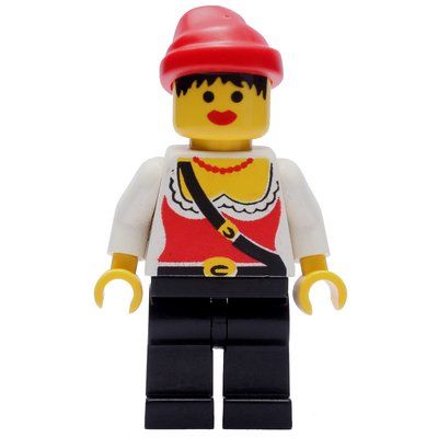 Minifigure Pirate - Female, Black Legs, Red Bandana from set 6250