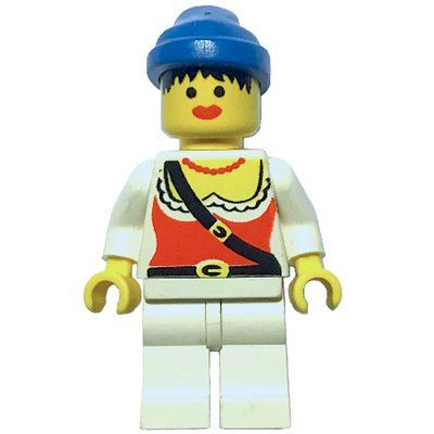 Minifigurka Pirate - Female, White Legs, Blue Bandana, 3626b z zestawu 10040