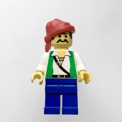 Minifigure Pirate - Green Vest, Blue Legs, Red Bandana del set 6232