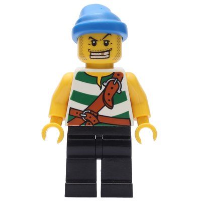 Figurine Pirate - Green Stripes, Black Legs, Blue Bandana du set 852751