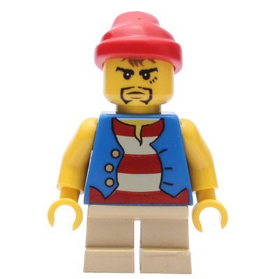 Figurine Pirate - Blue Vest, Short Tan Legs, Red Bandana du set 10210