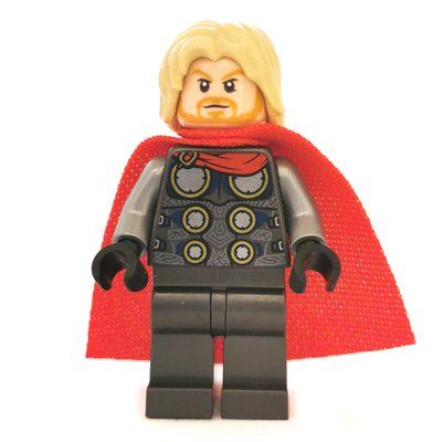 Minifigure Thor with Printed Cape Front and Pearl Dark Gray Legs del set 76142