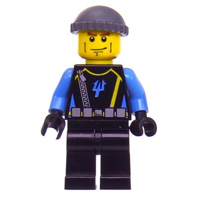 Figurine Aquaraider Diver 4 with Dark Bluish Gray Hat du set 7775