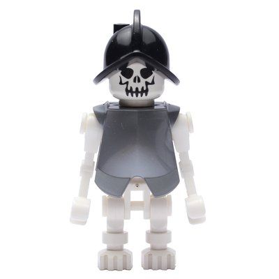 Minifiguur Skeleton, Evil Face, Armor and Helmet, Bent Arms uit set 7196