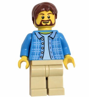 Figurine Dad with Dark Azure Shirt with Buttons, and Beard du set 10686