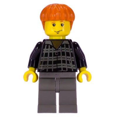 Minifigure Ron Weasley, Yellow Skin, Plaid Sweater del set 4727