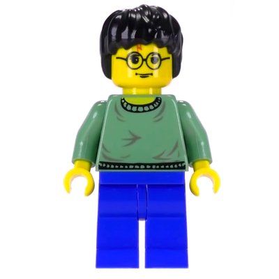 Minifigur Harry Potter, Yellow Skin, Sand Green Sweater aus Set 4720