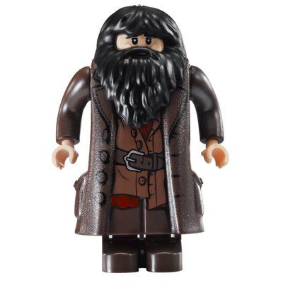 Minifiguur Rubeus Hagrid, Dark Brown Overcoat uit set 4738