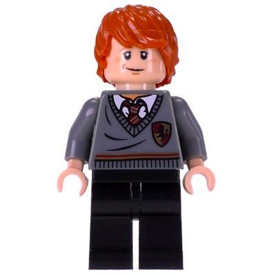 Minifiguur Ron Weasley, Gryffindor Sweater with Crest uit set 4738