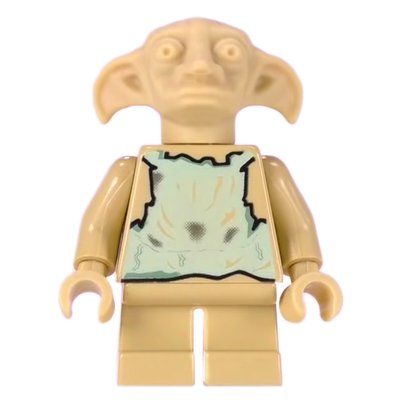 Minifigur Dobby, Sand Green Vest, Unprinted Head aus Set 4731