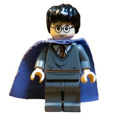 Minifigur Harry Potter, Gryffindor Sweater, Violet Cape aus Set 4751