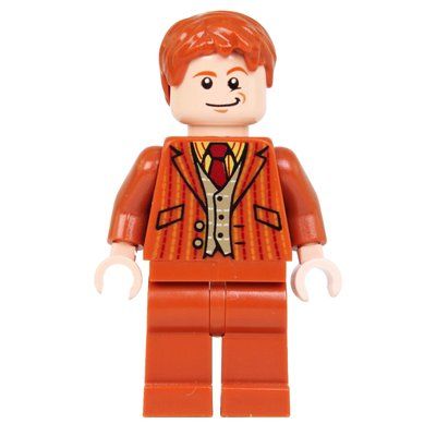 Minifigure Fred / George Weasley in Dark Orange Suit del set 10217