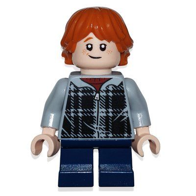 Figurine Ron Weasley, Light Bluish Gray Plaid Jacket with Zipper, Short Legs du set 75955