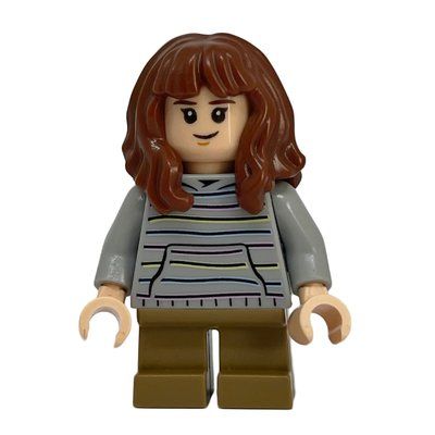 Figurine Hermione Granger, Light Bluish Gray Hoodie with Stripes, Short Legs du set 75955