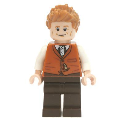 Figurine Newt Scamander, Dark Orange Vest over White Shirt du set 75952